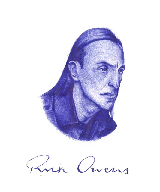 RICK OWENS PEN PORTRAIT